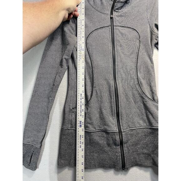 Lululemon Women's Size 6 Heather Gray Scuba Full Zip Hoodie Jacket Hooded Top - Picture 3 of 7